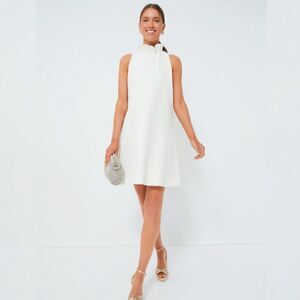 NWT - Tuckernuck - Size XS - White Blythe Ruffle Bow Collar Mini Dress  $198